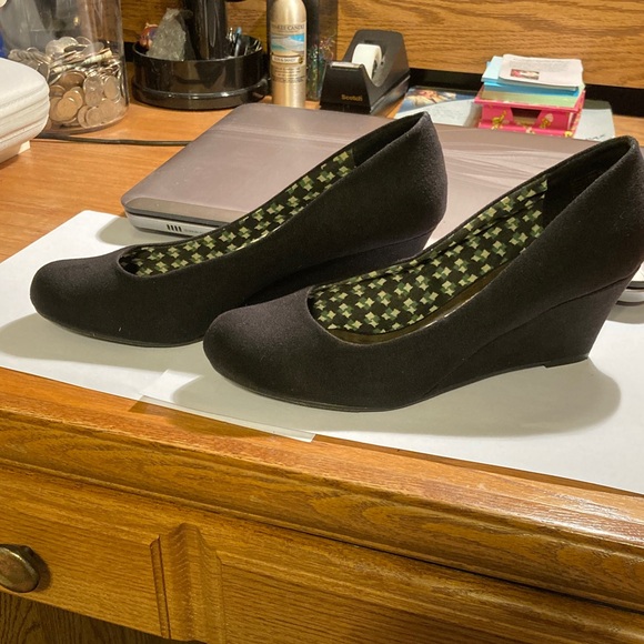 Dexflex Comfort Black Wedge Shoes - Picture 1 of 1